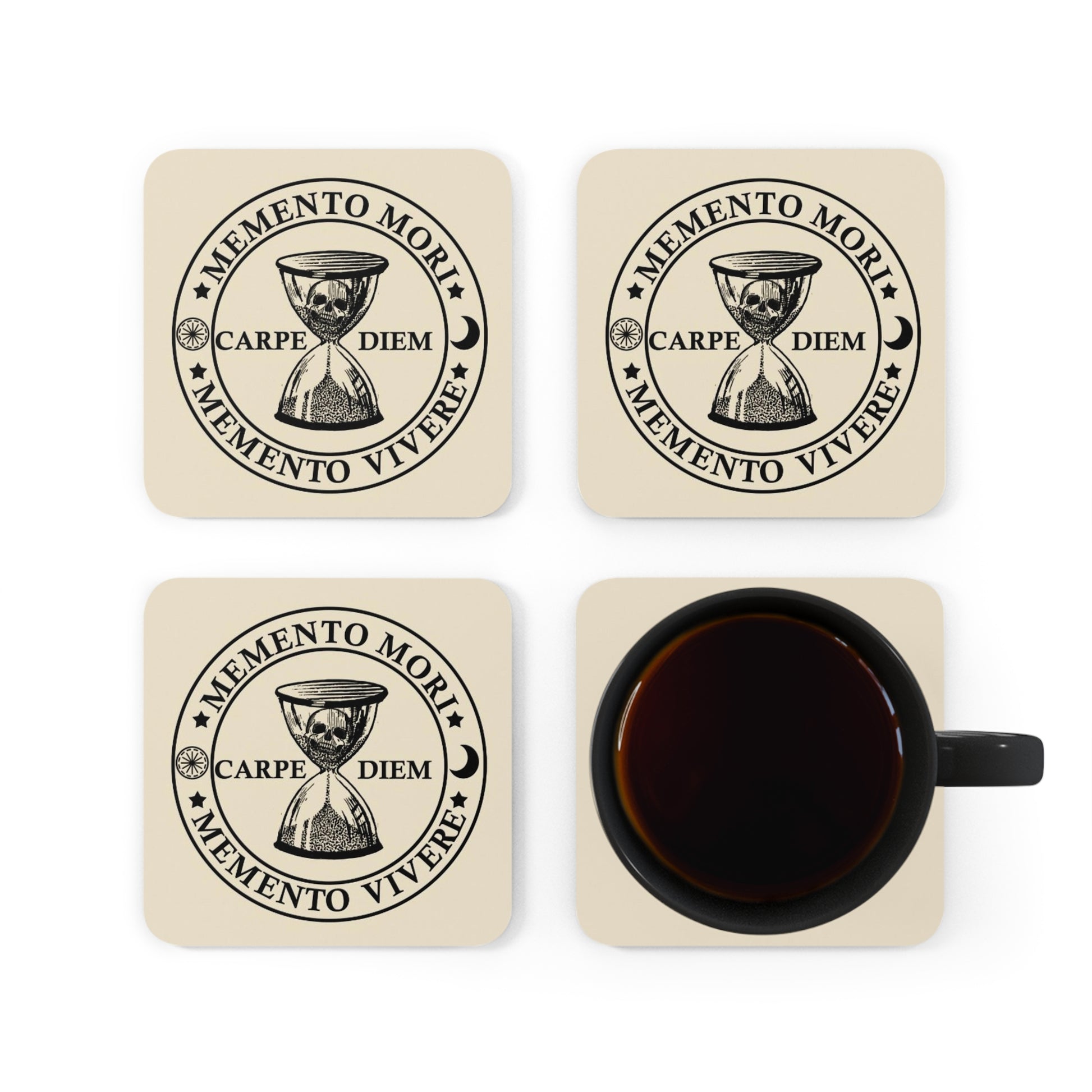 Memento Mori Corkwood Coaster Set - Geek House Creations