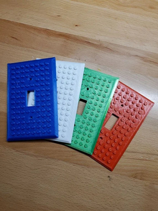 Lego Light Switch covers in various colors 3d printed